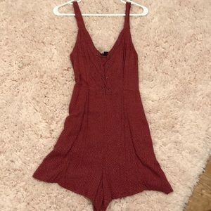 AE red polka dot romper